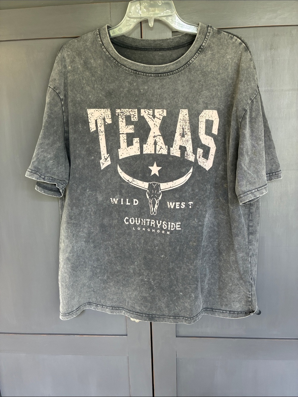 Texas oversized medium  Countryside  Longhorn Graphic Tee - Charcoal Gray
